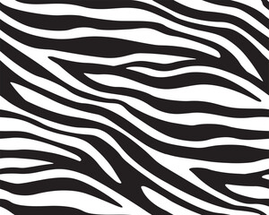 Full seamless wallpaper for zebra and tiger stripes animal skin pattern. Black and white design for textile fabric printing. Fashionable and home design fit. - obrazy, fototapety, plakaty