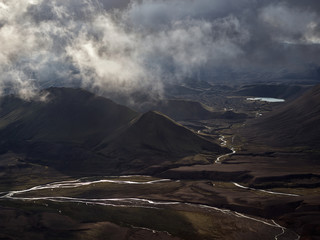 Through the clouds& The aerial shot was taken in Iceland from a Cessna plane