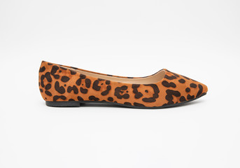 animal print shoe on white background
