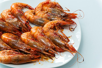 Gambas rojas a la plancha.