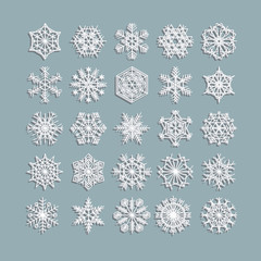 set of snowflakes