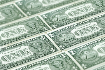 USD. Closeup American dollars banknotes background