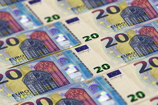 Euro banknotes background. Money of European Union