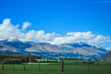 Fototapeta na wymiar countryside in Paradise, near Queenstown, South Island, New Zealand