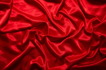 Luxury red satin smooth fabric background for celebration, ceremony, event invitation card or...