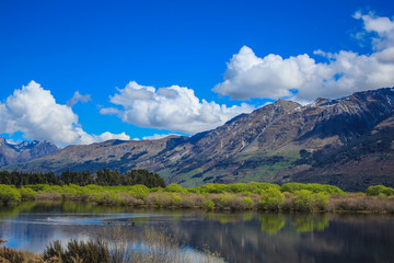 Fototapeta na wymiar Glenorchy Lagoon in Glenorchy, South Island, New Zealand