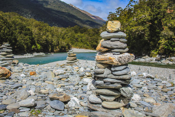 Blue Pools in Mount Aspiring National Park, South Island, New Zealand