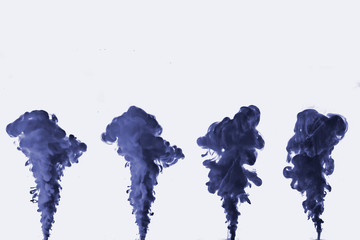 four water color paint drop, swirl isolated, the color palette compilation