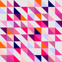 Seamless vector wrapping pattern, texture or background. Violet, navy blue, pink and dark grey colorful geometric mosaic shape. Hipster flat surface design triangle wallpaper with chevron zigzag print