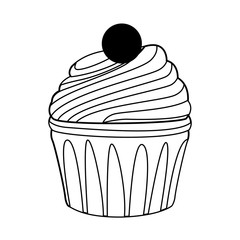 sweet cupcake icon, flat design