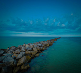 sea beach ocean aquatic coast blue sky rock coast tropical vacation