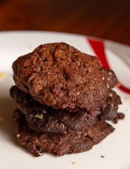 Chocolate cookies on a plate