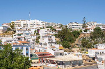 Residential buildings of Albufeira town in Portugal
