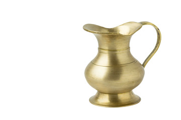 Brass  Ewer on a white background.