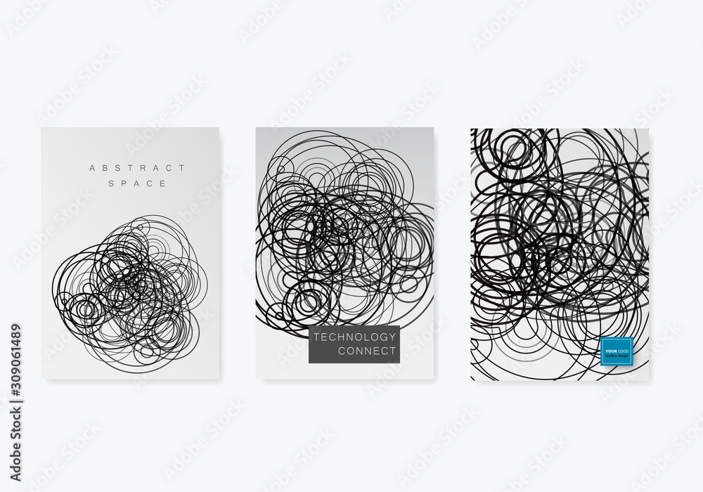 Poster vector design composition with tangled lines for annual report and brochure template and layout and 