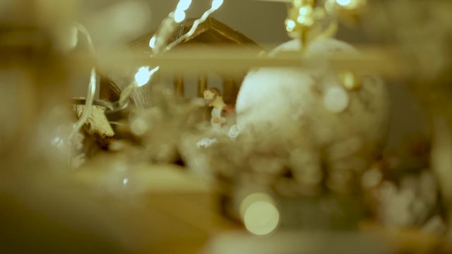 Christmas manger - Mary Joseph and Jesus baby born models closups 