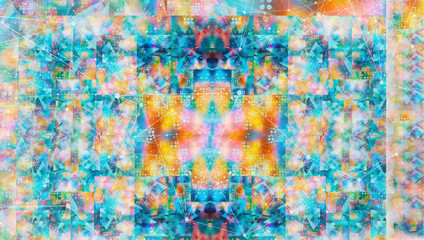 Abstract bright background futuristic technology collage design