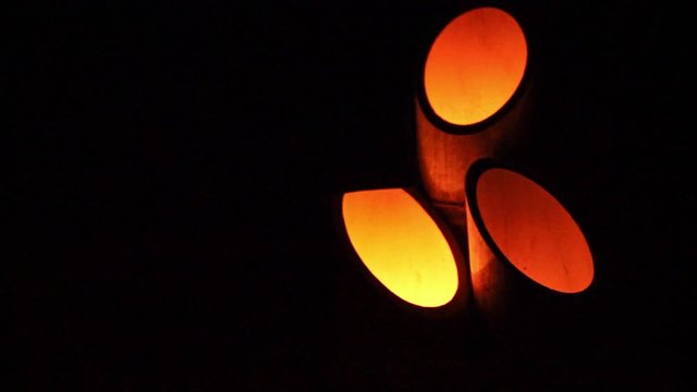 【長野県】安曇野神竹灯　竹灯籠の灯り
