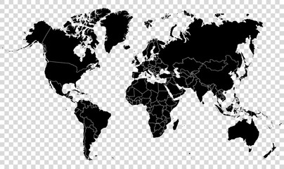 Fototapeta premium World map on transparent background