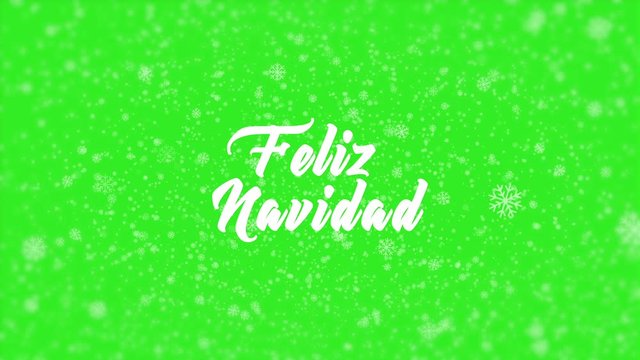 Feliz Navidad green screen text animation with snowflakes. Translation: Merry Christmas