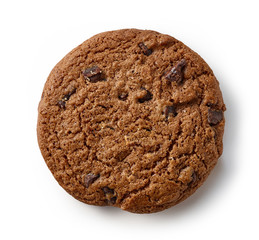 chocolate cookie on white background