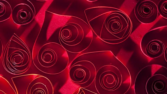 Spinning over decoration of quiling from paper