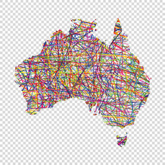 vector colorful map of Australia on white background