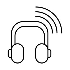 earphones audio device isolated icon