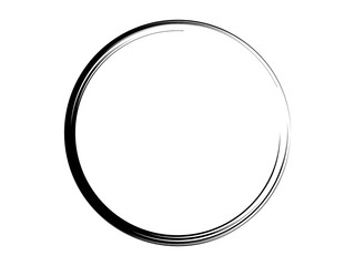 Grunge circle made of black ink.Grunge black frame.Marking element made for your design.