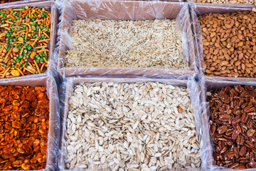 Semillas de calabaza, almendras, Frutos seco