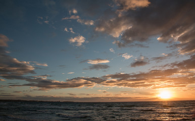 Ionian sea at sunset, salento, italy