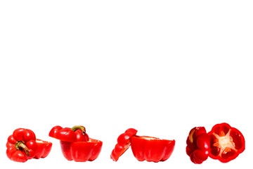 fresh red bell pepper on white background