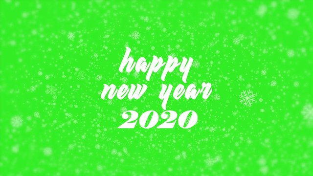 Green screen text and snow animation of Happy New Year 2020