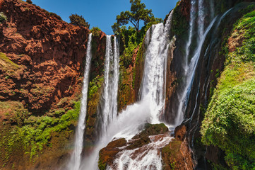 In the heart of Ouzoud waterfalls in the Atlas Mountains in Morocco