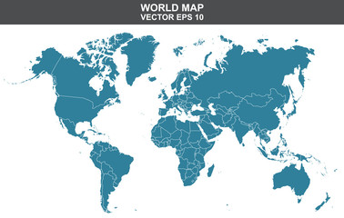 Fototapeta na wymiar World map on white background