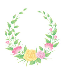 Beautiful floral frame decoration good use for label