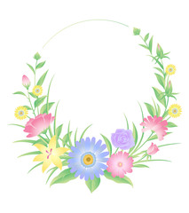 Floral frame decoration for label or border