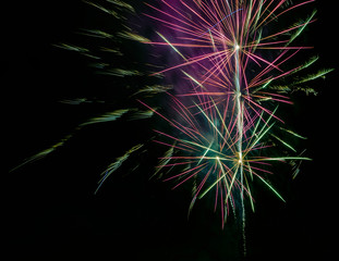 Fireworks display night in London, United Kingdom