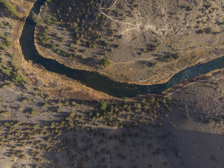 Desert with river, texture. Shot from above.