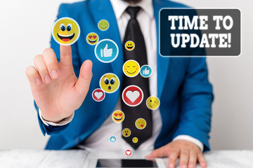 Conceptual hand writing showing Time To Update. Concept meaning this is right moment to make...