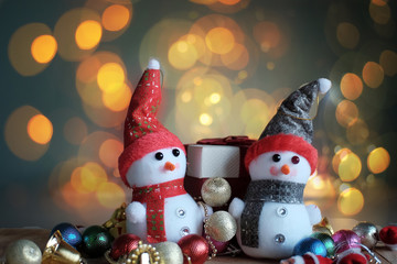 snowman on a christmas background