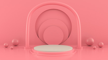 abstract geometric shape christmas tree scene concept decoration 3d rendering