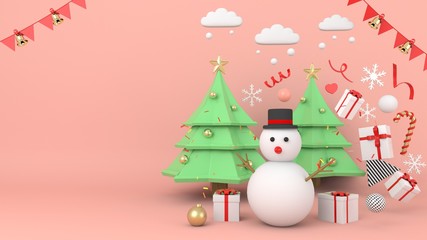 abstract geometric shape christmas tree scene concept decoration 3d rendering