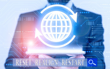 Word writing text Reset Realign Restart. Business photo showcasing Life audit will help you put...