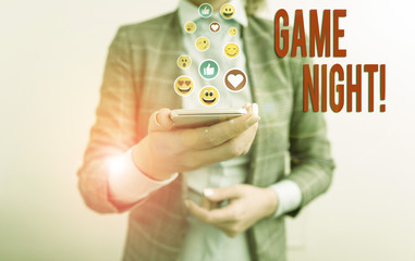 Handwriting text writing Game Night. Conceptual photo usually its called on adult play dates like...