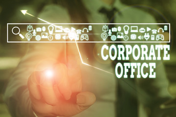 Text sign showing Corporate Office. Business photo text central location for planning and execution of a business