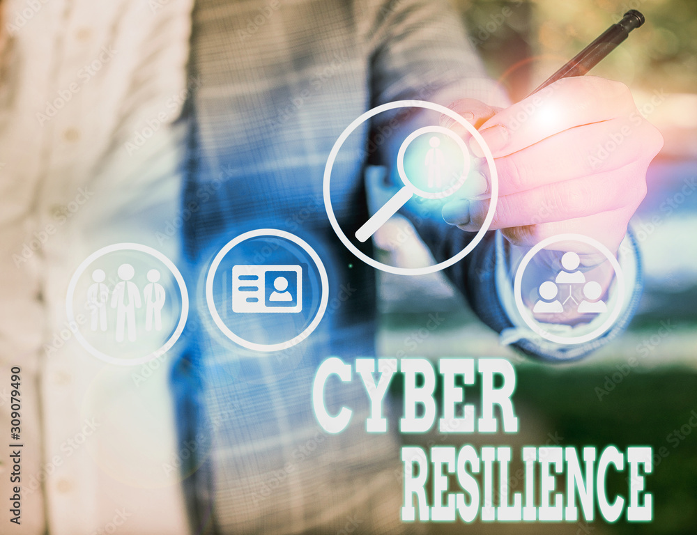 Aufkleber conceptual hand writing showing cyber resilience. concept meaning measure of how well an enterprise 