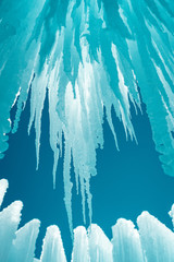 icicles on blue background