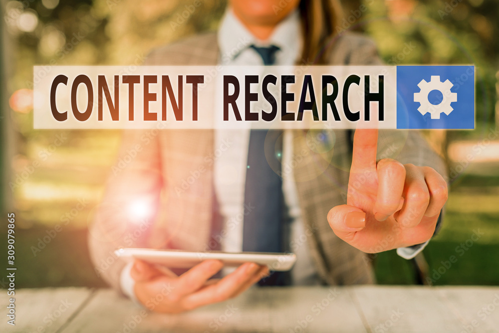 Aufkleber conceptual hand writing showing content research. concept meaning method for studying documents and 