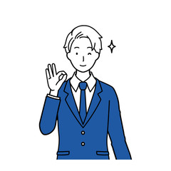 Illustration of businessman facial expression OK.